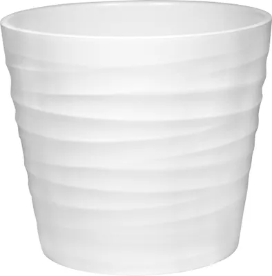 Produktbild von Dehner Übertopf Wave, Ø 23 cm, Höhe 22 cm, Keramik, weiß