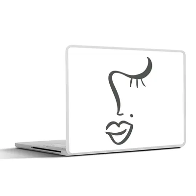 Produktbild von MuchoWow® Laptop Aufkleber Sticker Cover Frau - Gesicht - Minimalismus 25x18 cm - Laptop-Deko