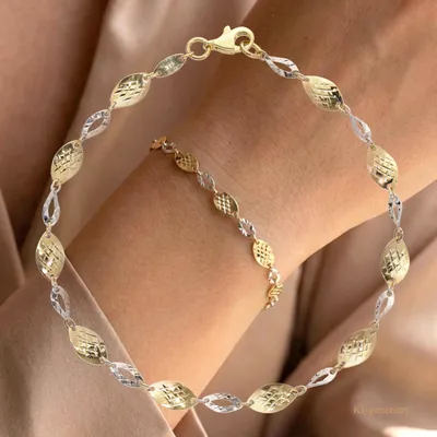 Produktbild von Elegante Armkette aus Gold 333 in bicolor Länge 19,5 cm