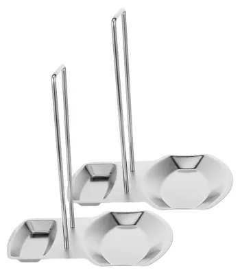 Produktbild von 2 Stück Multifunktionale Topfdeckelhalter mit Löffelablage aus Edelstahl