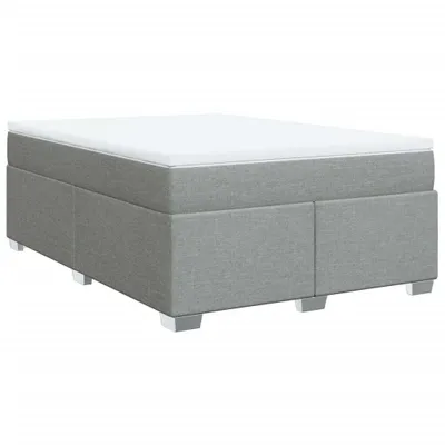 Produktbild von Boxspringbett mit Matratze Hellgrau 140x190 cm Stoff