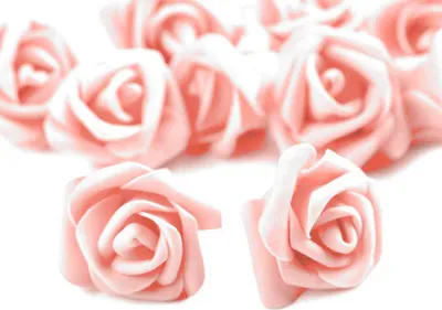 10 x Deko Rose / Rosenblüte / Rosenkopf 4cm zartrosa