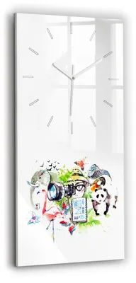 Obrázok produktu pre Wallfluent Hodiny - Obdĺžnikové Sklenené Nástenné Hodiny - Tichý Quartz Strojček - Nástenná Dekorácia Spálňa Kuchyň - Biele Ruky - 30x60 cm - Zoológ