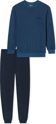 Produktbild von SCHIESSER Herren Schlafanzug, lang - Bündchen, Baumwolle Blau L
