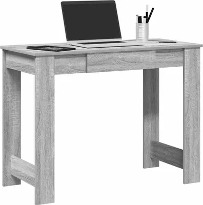 Zdjęcie produktu dla Biurko, Szary Dąb Sonoma, 100X45X75 Cm, Materiał Drewnopochodny Lumarko! Lumarko!