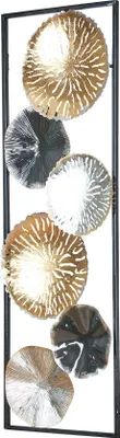Produktbild von 3D Wandbild 30x90cm Ringe Metall Silber Kupfer Gold Deko Teller Wanddeko Design