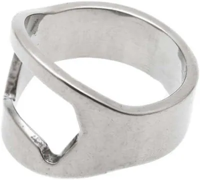 Produktbild von Flaschenöffner-Ring aus Edelstahl – Praktischer Kapselheber Ring für Bier & Getränke, cooles Party Gadget, tragbarer Barzubehör Bieröffner