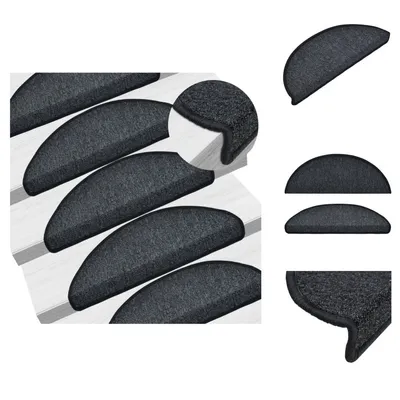 Produktbild von vidaXL 15 Stk. Treppenmatten Anthrazit 65 x 24 x 4 cm - Stufenteppiche