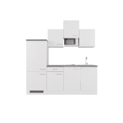 Produktbild von Singleküche mit E-Geräten - 210 cm breit - Weiß – Nawa