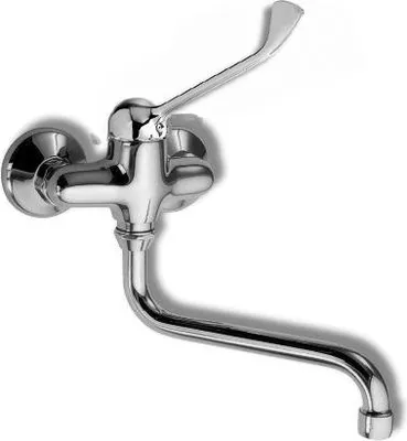 Obrázek produktu pro Baterie dřezová Novaservis Metalia 55 PÁKOVÁ NÁSTĚNNÁ 10CM CHROM 55074L/T,0