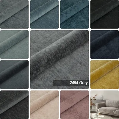Produktbild von Möbelstoff Polsterstoff | ROSE LAND 2494 | Meterware Möbelstoff Velours Chenille-Stoff | Grey
