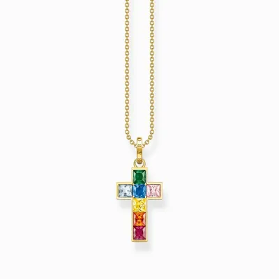 Produktbild von Thomas Sabo Kette Damen KE2166‑996‑7‑L45V Gelbgold Multicolour 40–45 cm