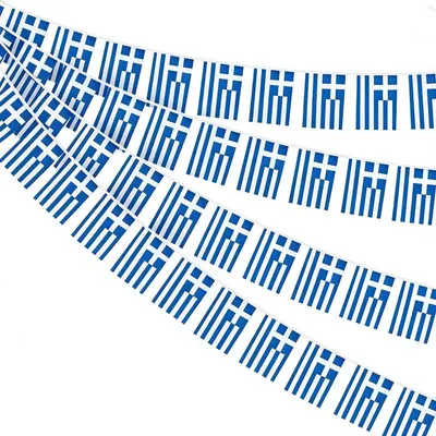 Produktbild von Wimpelkette Griechenland 30 Flaggen 10m Polyester 14x21cm für Deko