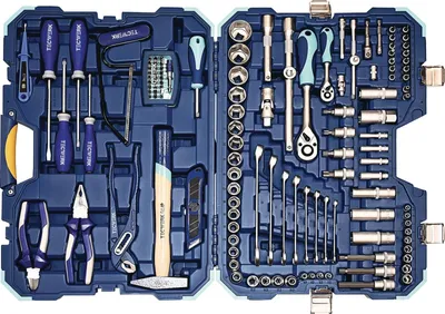 Produktbild von Steckschlüssel-/Handwerkzeugkoffer 131-tlg.m.Ring-Maulschlüsseln TECWERK