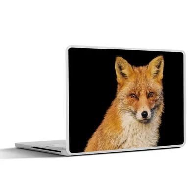 Produktbild von MuchoWow® Laptop Aufkleber Sticker Cover Fuchs - Rot - Schwarz 31x22.5 cm - Laptop-Deko