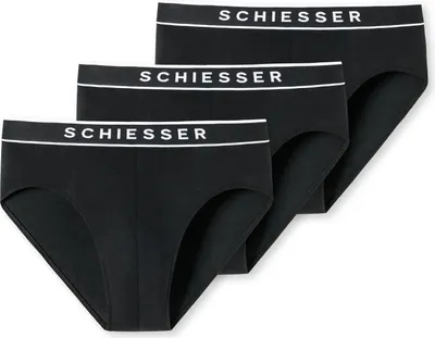 Produktbild von Schiesser Herren Slip 3-Pack 95/5 Organic Baumwolle - schwarz - Größe 7