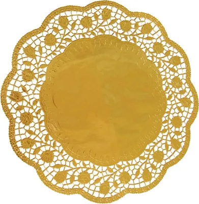 Image de Dentelle décorative ronde or 32cm 4 pcs - Wimex