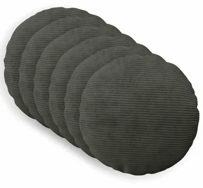 Image de Housses de coussin vidaXL, 6 pièces, modèle HEEREN, anthracite, diamètre 50 cm, matière : cord