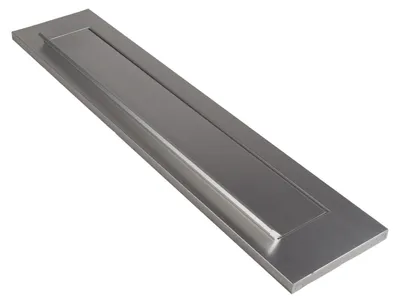 Image de Entrée de courrier aluminium avec ressort modèle droit ouverture vers l'extérieur - Par pièce
