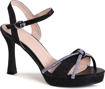 Produktbild von topschuhe24 3146 Damen Glitzer Riemchen Sandaletten , Farbe:Schwarz, Größe:38 EU