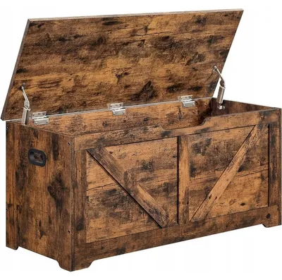 Immagine prodotto di Panca contenitore vintage in legno marrone rustico