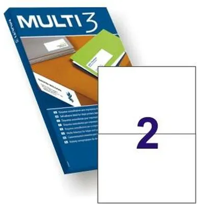 Produktbild von Drucker-Etiketten MULTI 3 Weiß gerade 100 Blatt 500 Blatt 210 x 148 mm