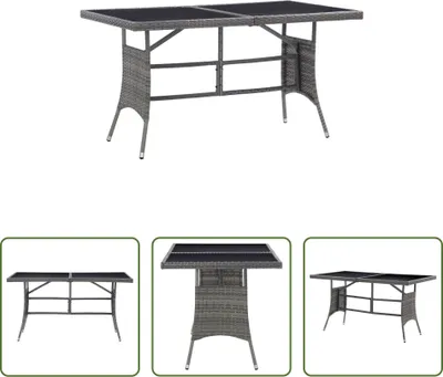 Produktbild von The Living Store Gartentisch Grau 140 x 80 x 74 cm Poly Rattan
