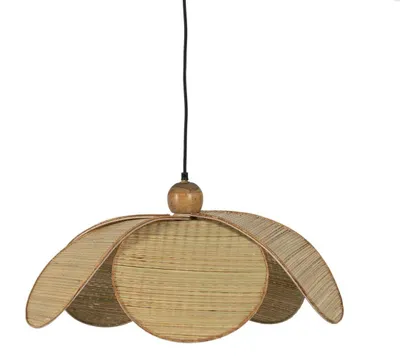 Produktbild von BigBuy Deckenleuchte – Natürliche Fasern – 60 x 60 x 30 cm – Fassung E27 – 1 Glühbirne