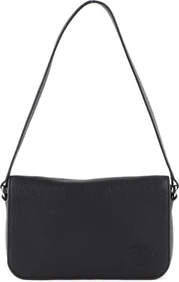 Image de LACOSTE Cuir sac à épaule bandoulière sac à épaule Croco Crew Shoulder Bag Noir