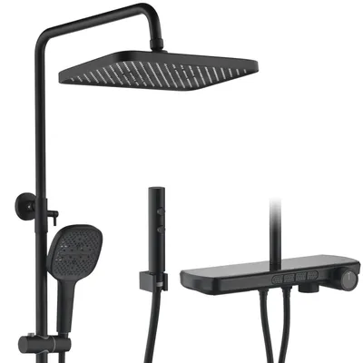 Immagine prodotto di Sistema doccia nero, 4 funzioni, con termostato e display digitale