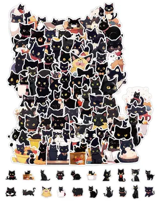 100 Katzen-Sticker, Vinyl, wasserdicht, für Laptop, Flasche, Skateboard