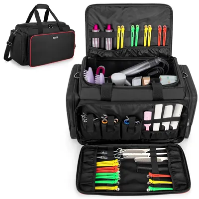 Produktbild von Friseurkoffer Friseurtasche - Verstellbare Fächer - 40 x 23 x 26,5 cm - Schwarz - Für Salon und Reisen
