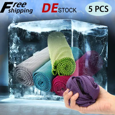 Produktbild von 5X Kühlendes Sporthandtuch Fitness Abkühlung Handtuch Kühlhandtuch Kühltuch Cooling Towel Sport Fitness Sporthandtücher