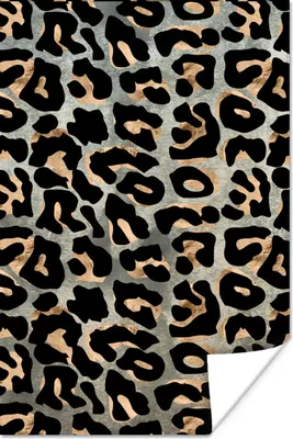 Produktbild von MuchoWow® Poster Pantherdruck - Schwarz - Grau 80x120 cm - Papierdruck