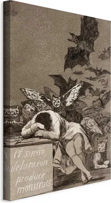 Produktbild von Vlies Leinwandbild - The Sleep of Reason Produces Monsters 40x60 cm Reproduktionen l-G-10056-b-a