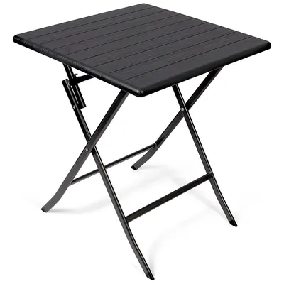 Obrázek produktu pro Zahradní stůl VG-8731, HDPE, čtvercový, černý, 61,5 x 61,5 x 72,5 cm