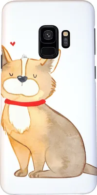 Produktbild von Mr. & Mrs. Panda Samsung Galaxy S9 Handyhülle Hund Glück - Weiß - Geschenk, Cover, Süß, Hülle, Spruch, Sprüche, Herz, Smartphone, Liebe, Handy Schutzhülle