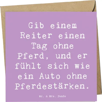 Produktbild von Mr. & Mrs. Panda Glückwunschkarte Spruch Reitsport Liebe - Lavendeltraum - Geschenk, Klappkarte, Pferde, Sportler Geschenke, Springreiten, faltkarte, Pferdesport, Reiten