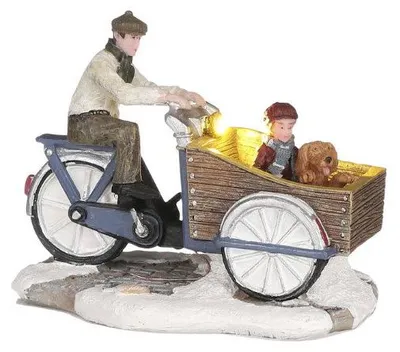 Productafbeelding van Cargo bike family b/o l10xw6xh7,5 cm kersthuisje Luville