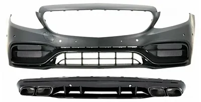 Produktbild von Stoßstange für Mercedes W205 S205 AMG Linie 14-20 C63S Look Diffusor Schwarz.