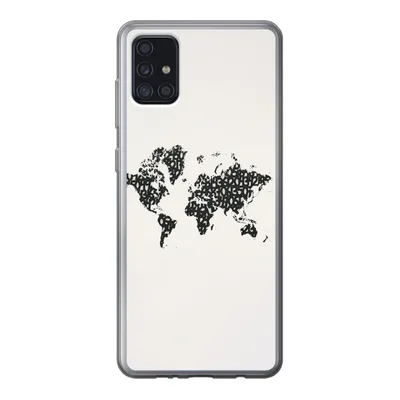Produktbild von MuchoWow® Handyhülle Schutzhülle Hülle für Samsung Galaxy A52 5G Weltkarte - Zahlen - Schwarz Silikon Softcase Handy Hülle - Umschlag