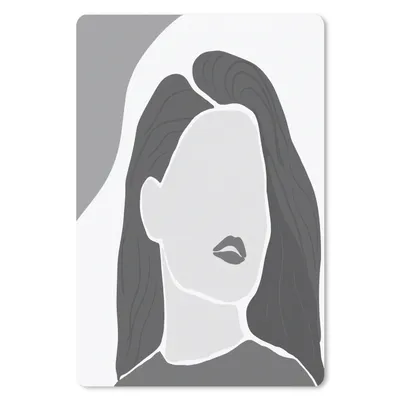 Produktbild von MuchoWow® Mauspad Mousepad Porträt - Frau - Schwarz - Weiß 40x60 cm - Mousepads - Maus Mat - Pad - Mausunterlage - Schreibtisch Accesoire