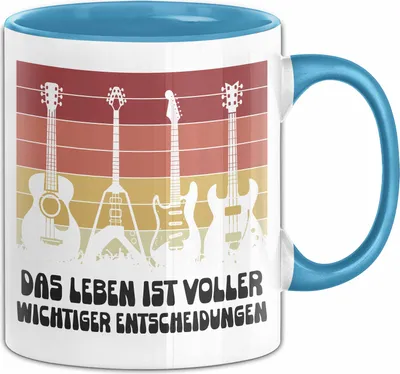 Produktbild von Gitarre Tasse Geschenk Gitarrist Rock Musiker Bassgitarre Rocker Geschenkidee Geburtstag (Blau)