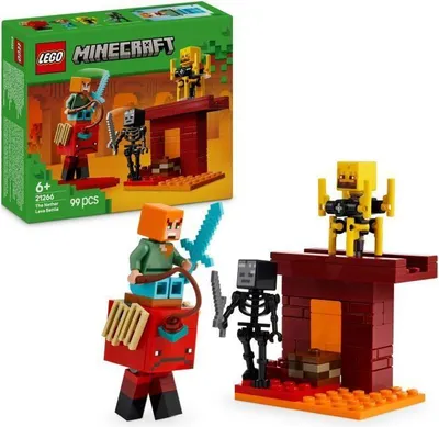 Produktbild von LEGO Minecraft 21266 La bataille de la lave du Nether, Bauset, Videospiel-Fans, Ab 6 Jahren
