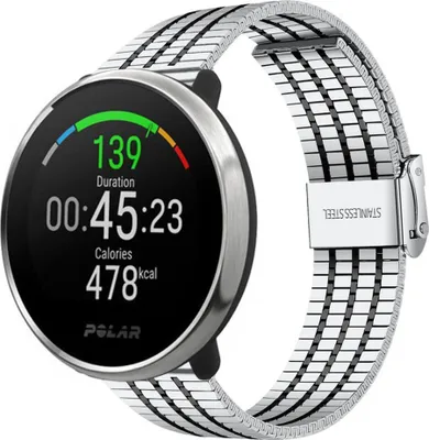Produktbild von Strap-it Stahlarmband - Kompatibel mit Polar Ignite Armband Ersatzarmband Edelstahl Armband mit schnappverschluss Sportuhr zubehör für Polar Unite Armband Silber