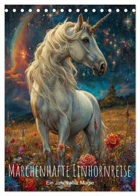 Produktbild von Märchenhafte Einhornreise - Ein Jahr voller Magie (Tischkalender 2027 DIN A5 hoch), CALVENDO Monatskalender