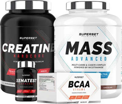 Image de Programme Prise de Masse Expert - Mass Advanced 2,5kg Chocolat - Créatine Hardcore Orange - BCAA Xtreme - Xenatest Hardcore