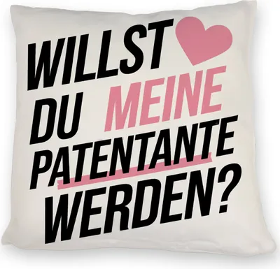 Produktbild von Herz - Patentante werden Kissen