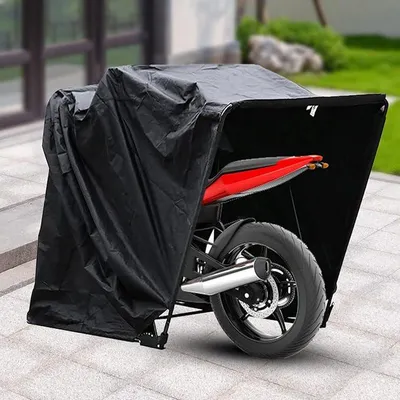 Produktbild von Motorradzelt, Universal Faltgarage Motorradgarage, Motorradabdeckung Wasserdicht,Abdeckplane Motorrad,Winter Motorrad Schnee Garage Faltbar Motorrad Zeltgarage Uv-GeschüTzt Wasserdicht 270 x 105 x 155