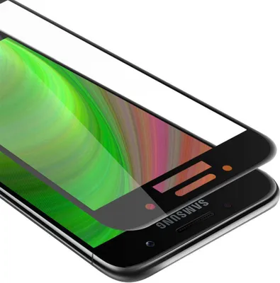 Produktbild von Cadorabo Panzerfolie für Samsung Galaxy A3 2017 Schutzfolie in Schwarz Vollbild Folie Tempered Display Schutzglas
